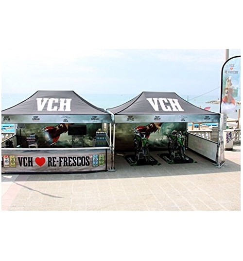 American Phoenix 10"x10" Digital Graphics Logo Printed Custom Event Easy Pop Up Canopy Tent+ Printed Custom Side Wall available (Black Frame, 10"x10" Canopy with 1 sidewall)